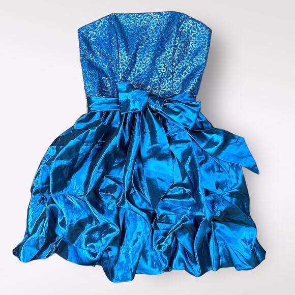 Jessica McClintock for Gunne Sax Vintage Blue Formal dress Size‎ 1 - Picture 1 of 7